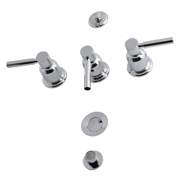 Concord KB6321DL 3-Handle Bidet Faucet, Polished Chrome